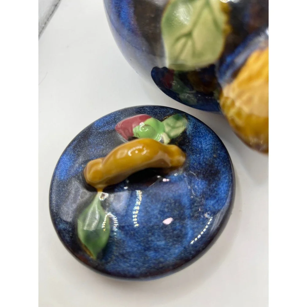 Whimsical Ceramic Teapot,‎ Unique Collectible Teapot, Fruit Design Decor